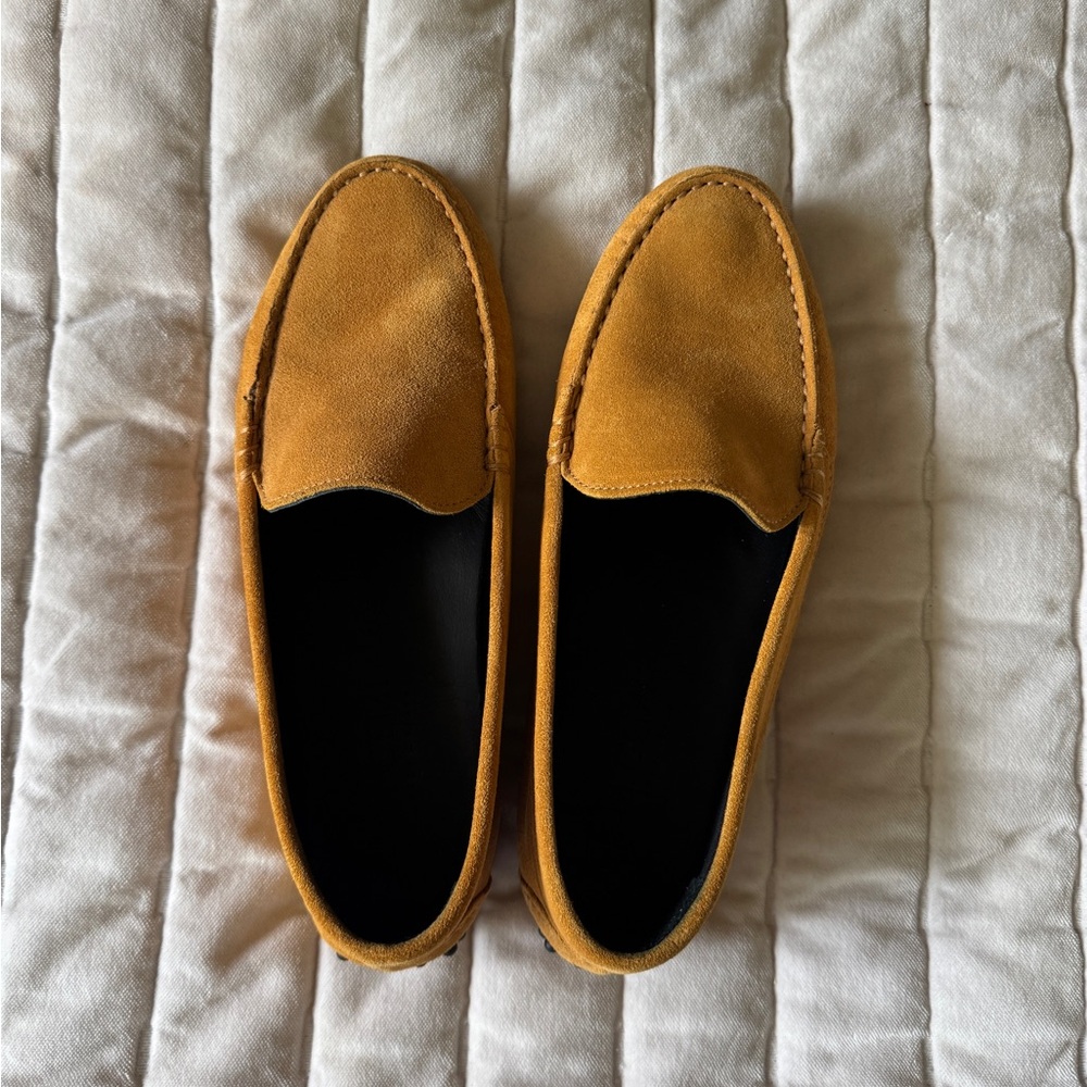 M. Gemi Felize Suede Loafers in Caramel Tan